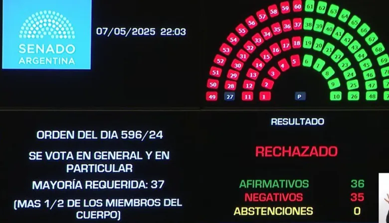 El Senado rechazó el proyecto de Ficha Limpia