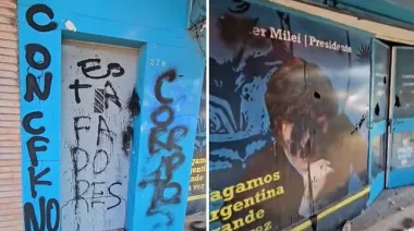 Destrozaron un local inaugurado por Milei en Quilmes y la ligó un vecino: "Eso son"