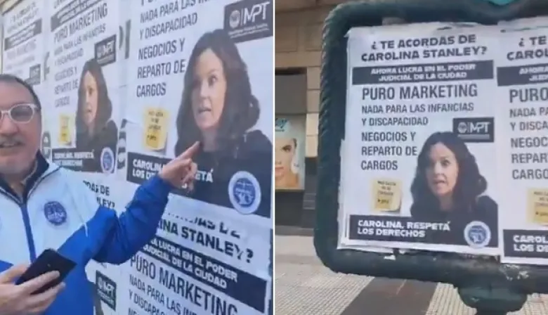 Empapelaron el microcentro porteño con duras acusaciones contra Carolina Stanley