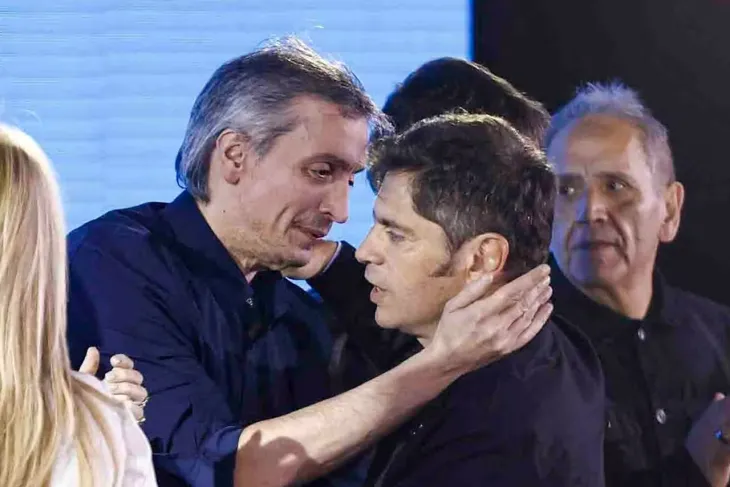 El gobernador Axel Kicillof junto al diputado Máximo Kirchner en medio de las negociaciones por la renovación de autoridades partidarias de cara a 2027.