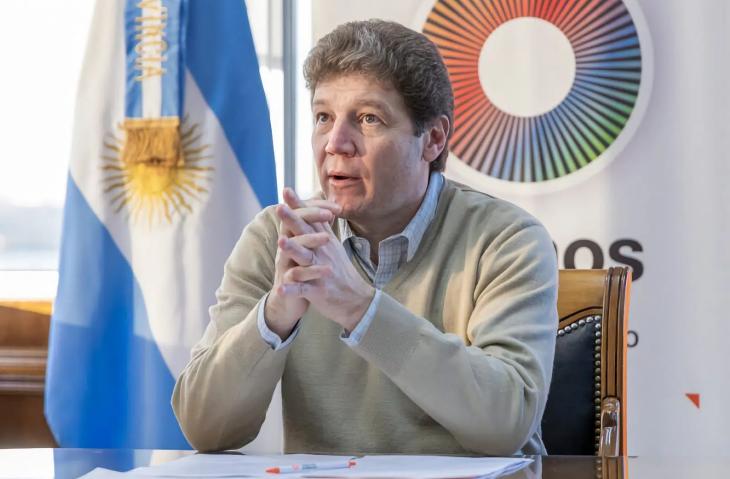 El gobernador de Tierra del Fuego denunciando el avasallamiento federal por la intervenci&oacute;n del puerto.