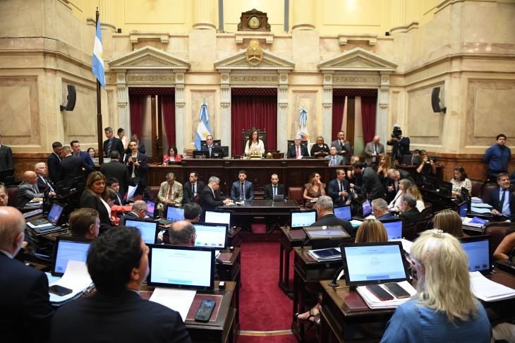 Sesi&oacute;n del Senado durante el debate de la reforma laboral.