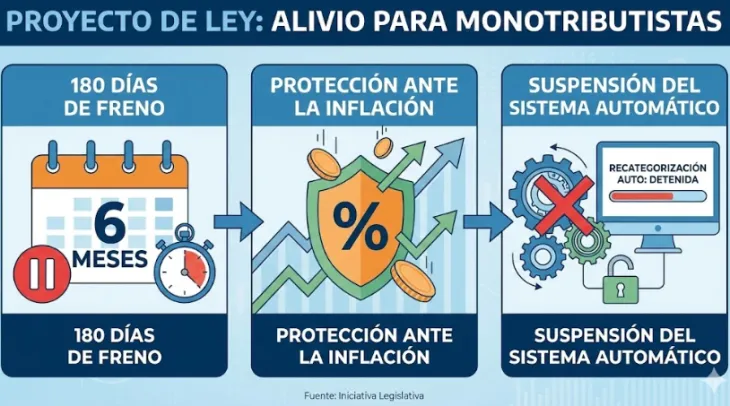 Resumen del proyecto de ley para suspender recategorizaciones de oficio de ARCA.