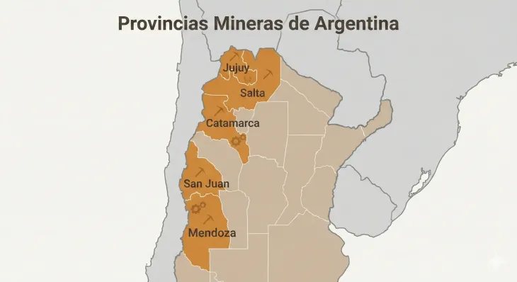 Mapa de las provincias que impulsan la modificación de la ley ambiental.