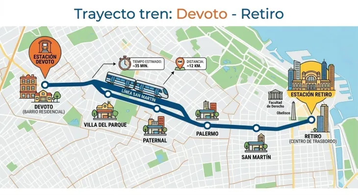 Infograf&iacute;a del sistema de trenes locales propuesto para la Ciudad de Buenos Aires.