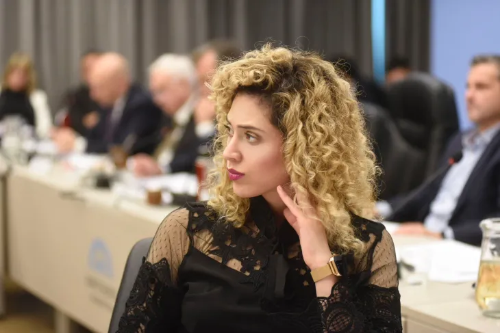 Diputada Lourdes Arrieta denunciando la situaci&oacute;n sanitaria de las fuerzas de seguridad.