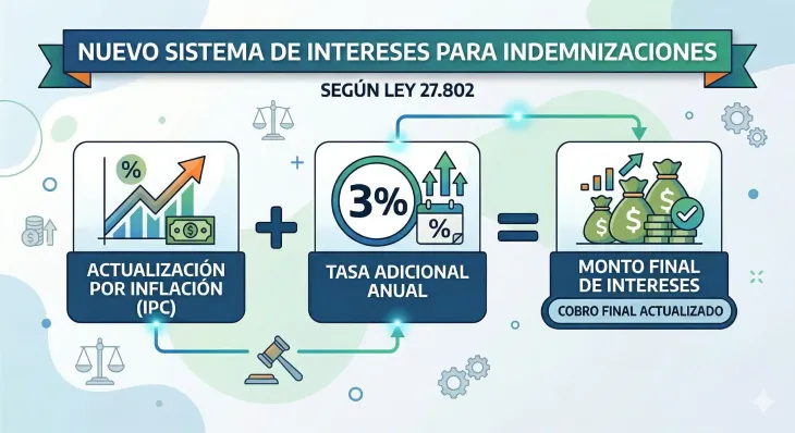 Gr&aacute;fico explicativo del nuevo sistema de intereses para indemnizaciones.