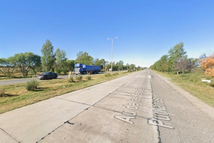 Tramo de la Ruta Nacional 7 que requiere mantenimiento en la provincia de San Luis.