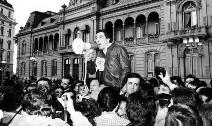 Sa&uacute;l Ubaldini, referente del sindicalismo combativo durante la &uacute;ltima dictadura.