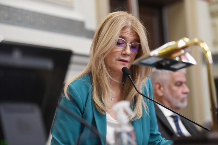 Ver&oacute;nica Magario durante la sesi&oacute;n en el Senado donde se oficializ&oacute; el nuevo esquema.