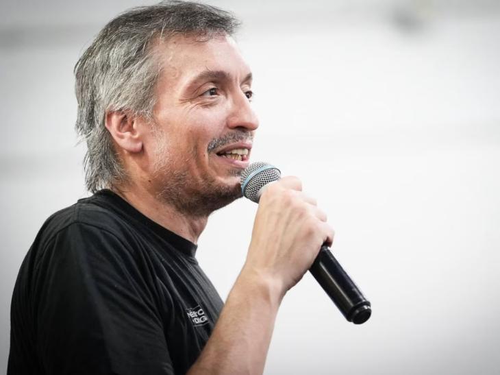 M&aacute;ximo Kirchner en un discurso durante la inauguraci&oacute;n del Ateneo N&eacute;stor Kirchner, con cr&iacute;ticas hacia quienes cuestionan el liderazgo de Cristina.