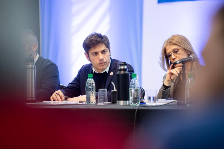 Kicillof durante un encuentro del PJ Bonaerense.