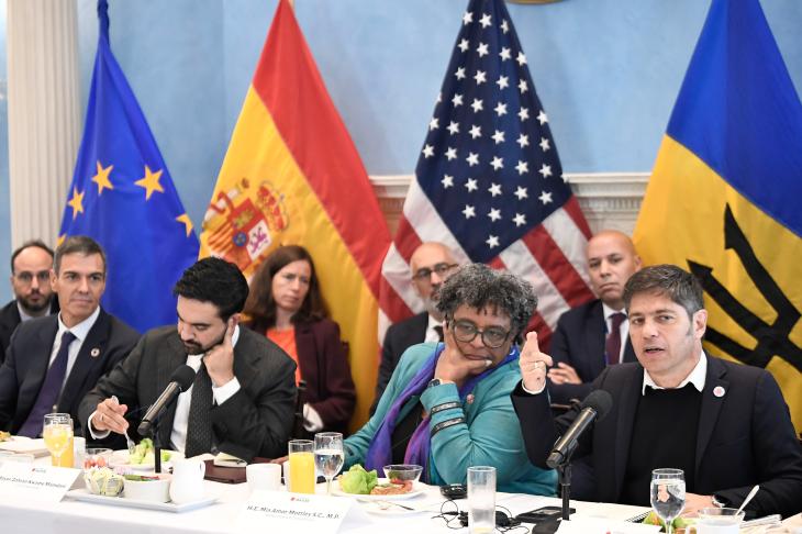 Axel Kicillof durante su agenda en Nueva York en septiembre de 2026