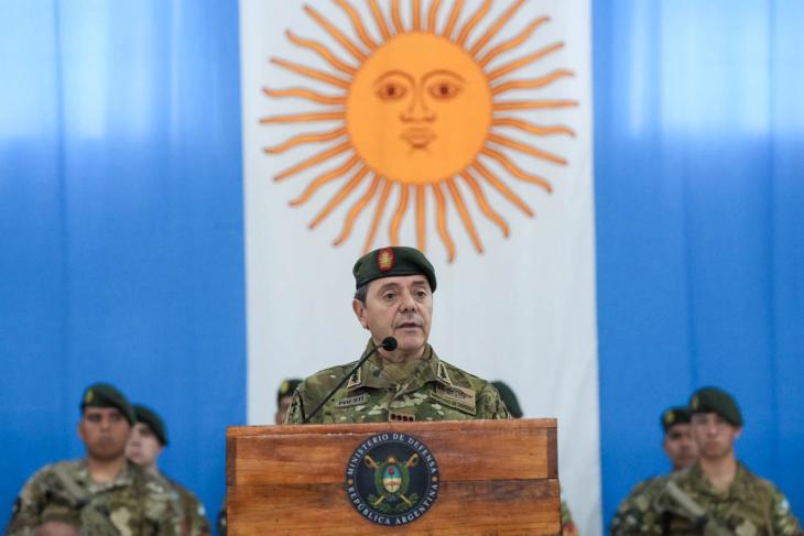 Carlos Presti, ministro de Defensa, en un acto oficial