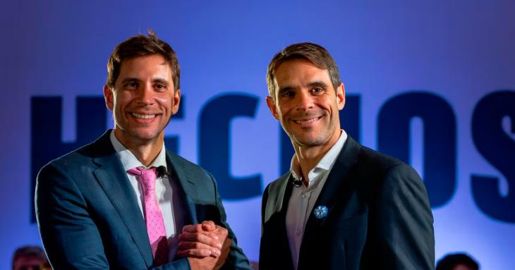 Santiago y Manuel Passaglia en el lanzamiento del partido Hechos