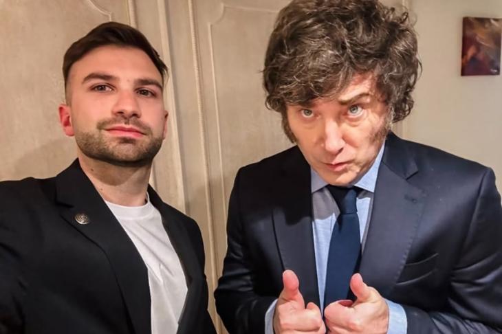 Javier Milei junto al lobista Mauricio Novelli