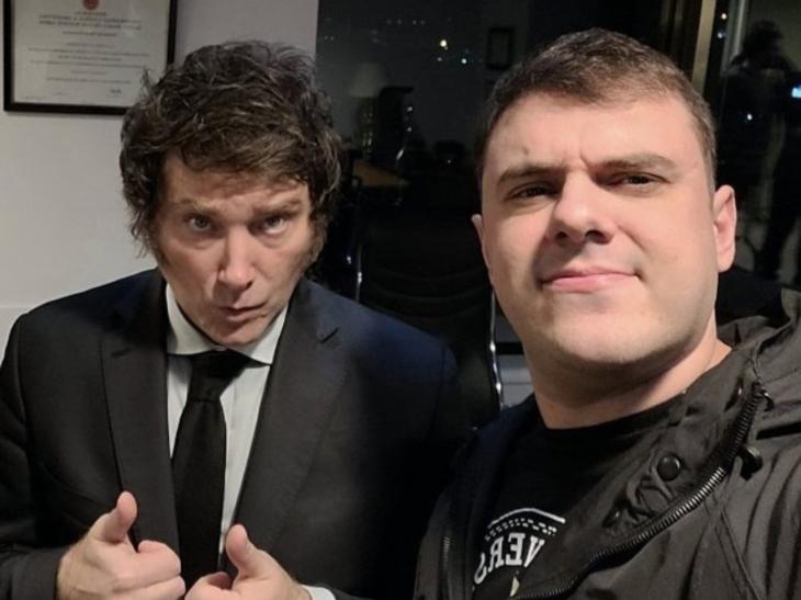 Daniel Parisini, Gordo Dan, junto a Javier Milei.