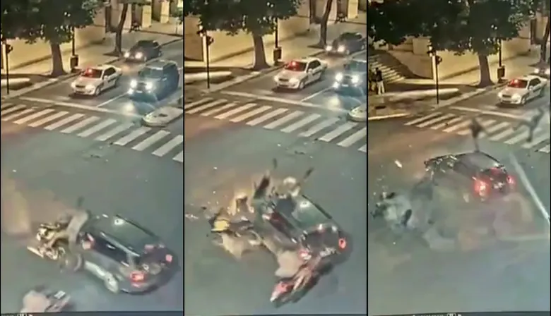 Terribles imágenes: Trágico accidente entre una camioneta y dos motos en La Plata