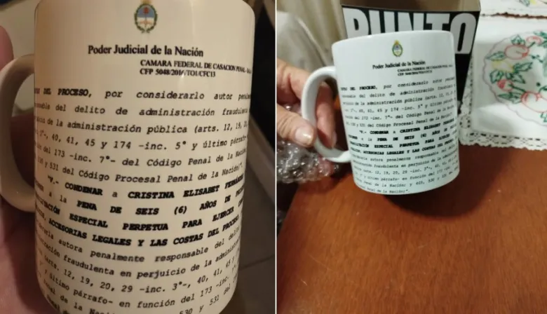 Furor por las tazas con el fallo de la condena a Cristina Kirchner: "Muy buen producto"
