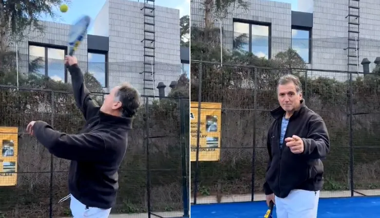 Potencia: Félix Lonigro pidió el voto en PBA con un smash de pádel