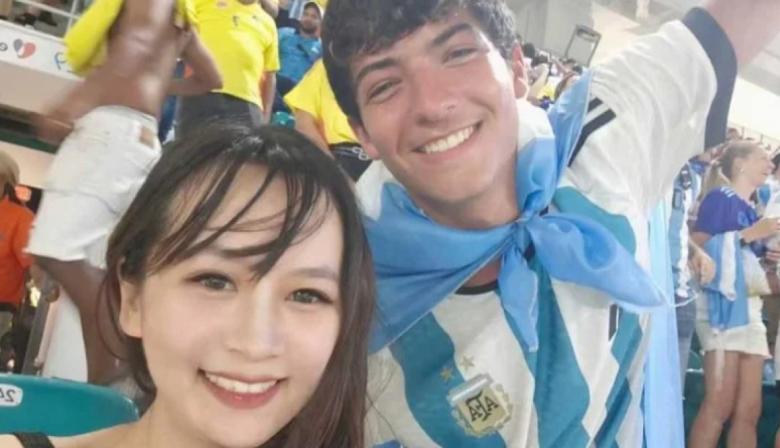 Una joven china viaja por Argentina en busca de "su héroe" de la Copa América