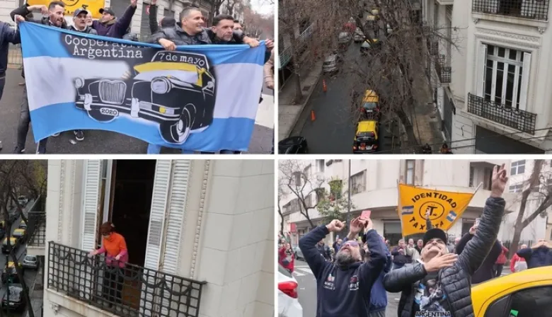 Fuerza Taxi se lanza con una acción política frente a la casa de Cristina