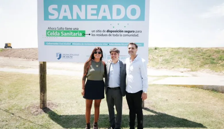 Kicillof cerró un basural en Salto y aprovechó para lanzarle un mensaje a Milei