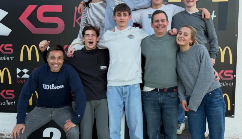 Colapinto y Belasteguín se divirtieron en los kartings de Barcelona