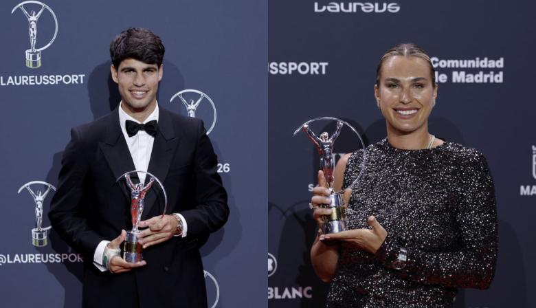 Alcaraz y Sabalenka, los grandes ganadores de los premios Laureus