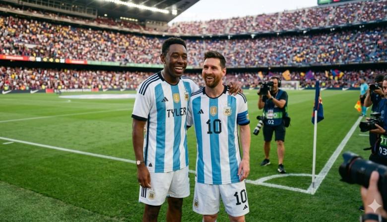 Argentina sorprendió a Tyler, The Creator con una bandera junto a Messi