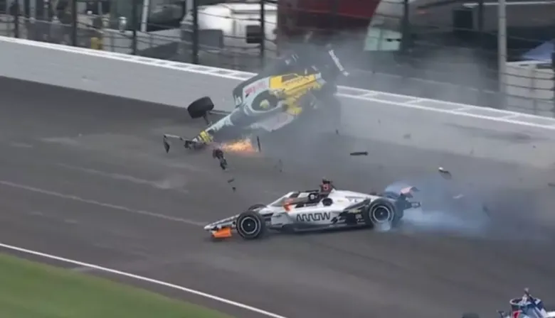 Tremendo susto para Pato O’Ward: choque múltiple en la previa de la Indy 500