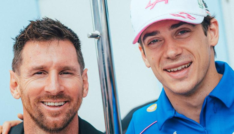 Lionel Messi llegó al Gran Premio de Miami para alentar a Colapinto