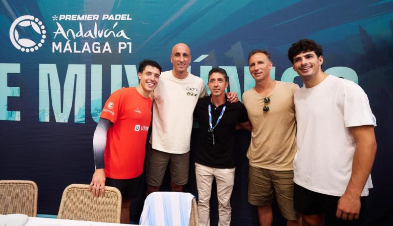 Manu Ginóbili visitó a Agustín Tapia y a Delfi Brea en el P1 de Málaga