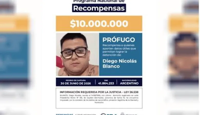 Rosario en alerta: la recompensa por un prófugo ligado a narco y homicidio