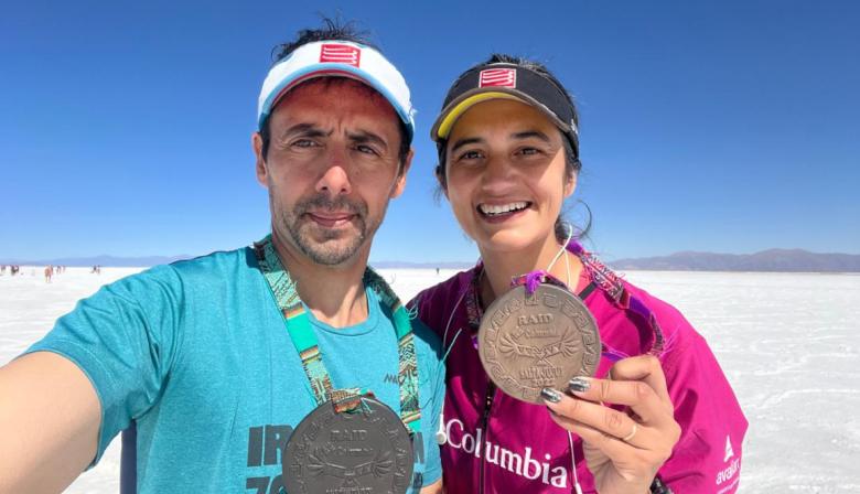 Lourdes Aguiar y Walter Rodríguez, la pareja argentina que corre maratones por el mundo