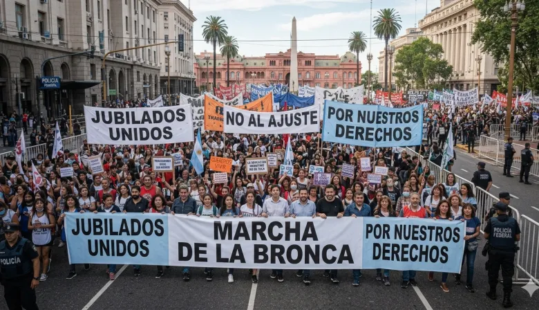 La “Marcha de la Bronca” moviliza a la izquierda, jubilados y organizaciones sociales
