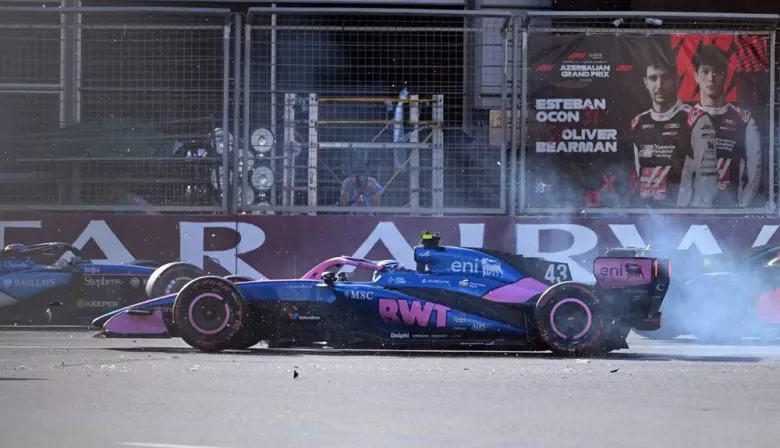 Cómo fue el choque de Colapinto a Gasly por el que abandonó el GP de Azerbaiyán