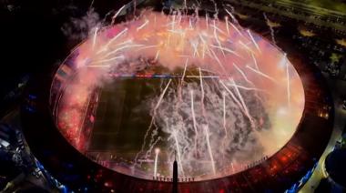 Espectacular recibimiento de los hinchas de Racing ante Flamengo