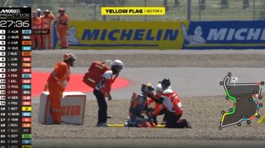 Impactante accidente de Valentín Perrone durante las prácticas de Moto3