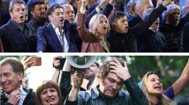 Milei cierra en Rosario y Kicillof, Taiana y Massa en San Martín