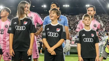 Los nietos de Donald Trump salieron a la cancha con Lionel Messi