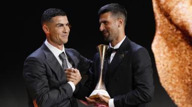 Cristiano Ronaldo le dio a Djokovic el primer premio de los Globe Sports Awards