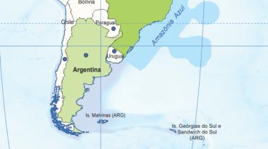 Brasil publica un mapa oficial que muestra a las Malvinas como territorio argentino