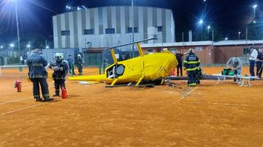Helicóptero cayó sobre canchas de tenis del ex circuito KDT: hubo tres heridos