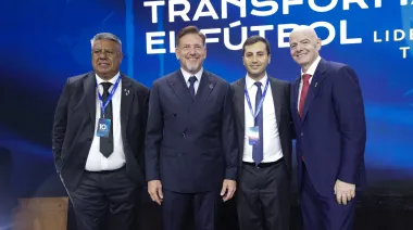 Domínguez festejó sus 10 años al frente de CONMEBOL junto a Infantino y Chiqui Tapia