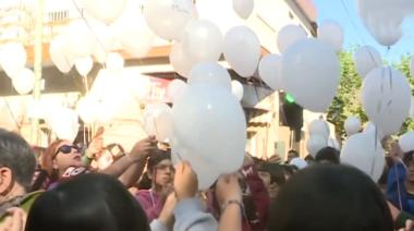 Merlo despidió a Maitena con una suelta de globos blancos