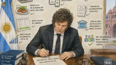 Milei reglamenta la reforma laboral: licencias médicas, renuncias y vales de comida