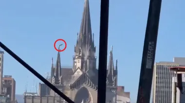 Colombia: así cayó el Cristo de la histórica Catedral de Manizales por el terremoto