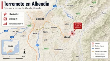 El IGN eleva a 5,0 el terremoto de Granada con epicentro junto a Alhendín