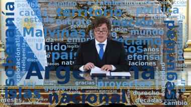Malvinas: las 10 palabras que más usó Javier Milei en su cadena nacional